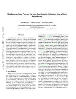 Simultaneous Hand Pose and Skeleton Bone-Lengths Estimation from a
  Single Depth Image