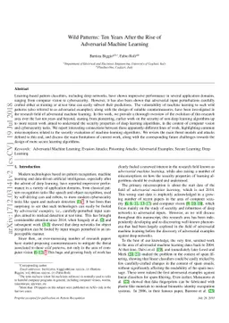 Wild Patterns: Ten Years After the Rise of Adversarial Machine Learning