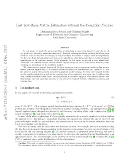 Fast Low-Rank Matrix Estimation without the Condition Number