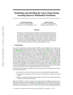 Modulating and attending the source image during encoding improves
  Multimodal Translation