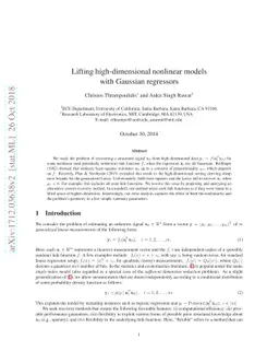 Lifting high-dimensional nonlinear models with Gaussian regressors
