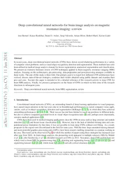 Deep convolutional neural networks for brain image analysis on magnetic
  resonance imaging: a review