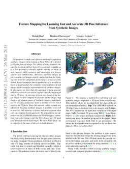 Feature Mapping for Learning Fast and Accurate 3D Pose Inference from
  Synthetic Images