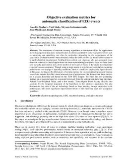 Objective evaluation metrics for automatic classification of EEG events