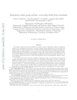 Estimation under group actions: recovering orbits from invariants