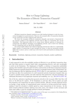 How to Charge Lightning: The Economics of Bitcoin Transaction Channels
