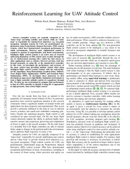 Reinforcement Learning for UAV Attitude Control