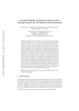 Learning Rigidity in Dynamic Scenes with a Moving Camera for 3D Motion
  Field Estimation
