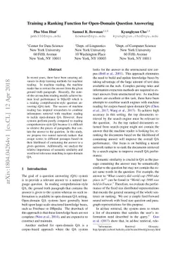 Training a Ranking Function for Open-Domain Question Answering