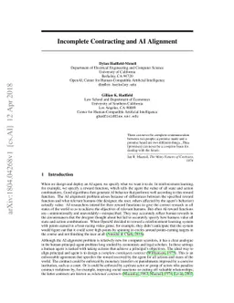 Incomplete Contracting and AI Alignment