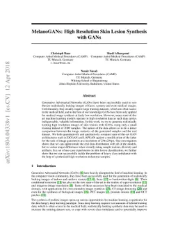 MelanoGANs: High Resolution Skin Lesion Synthesis with GANs