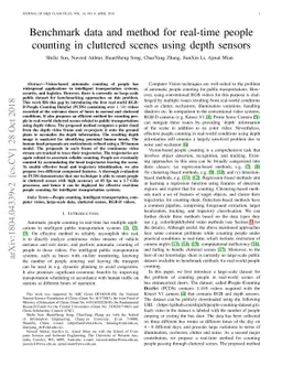 Benchmark data and method for real-time people counting in cluttered
  scenes using depth sensors