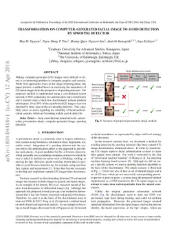 Transformation on Computer-Generated Facial Image to Avoid Detection by
  Spoofing Detector