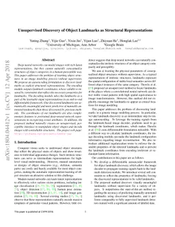 Unsupervised Discovery of Object Landmarks as Structural Representations