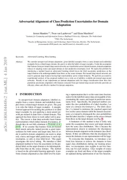 Adversarial Alignment of Class Prediction Uncertainties for Domain
  Adaptation