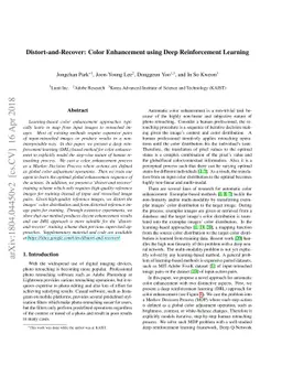 Distort-and-Recover: Color Enhancement using Deep Reinforcement Learning