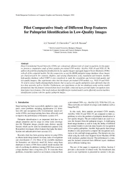 Pilot Comparative Study of Different Deep Features for Palmprint
  Identification in Low-Quality Images