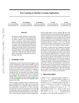 Fast Counting in Machine Learning Applications