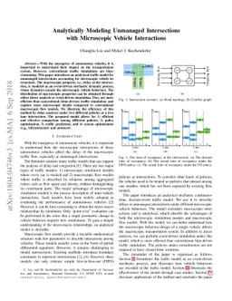 Analytically Modeling Unmanaged Intersections with Microscopic Vehicle
  Interactions