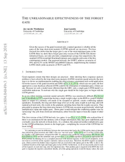 The unreasonable effectiveness of the forget gate