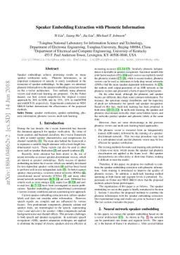 Speaker Embedding Extraction with Phonetic Information
