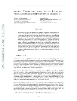 Neural Trajectory Analysis of Recurrent Neural Network In Handwriting
  Synthesis