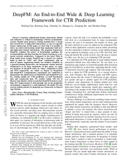 DeepFM: An End-to-End Wide & Deep Learning Framework for CTR Prediction