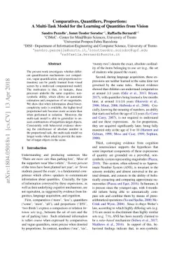 Comparatives, Quantifiers, Proportions: A Multi-Task Model for the
  Learning of Quantities from Vision