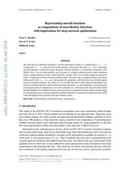 Representing smooth functions as compositions of near-identity functions
  with implications for deep network optimization