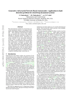 Generative Adversarial Network based Autoencoder: Application to fault
  detection problem for closed loop dynamical systems