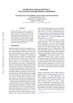 GU IRLAB at SemEval-2018 Task 7: Tree-LSTMs for Scientific Relation
  Classification