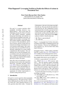 What Happened? Leveraging VerbNet to Predict the Effects of Actions in
  Procedural Text