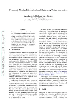 Community Member Retrieval on Social Media using Textual Information