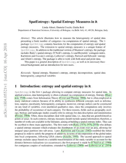 SpatEntropy: Spatial Entropy Measures in R