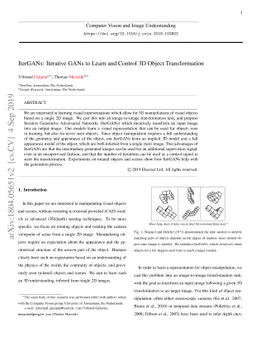 IterGANs: Iterative GANs to Learn and Control 3D Object Transformation