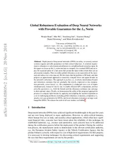 Global Robustness Evaluation of Deep Neural Networks with Provable
  Guarantees for the $L_0$ Norm