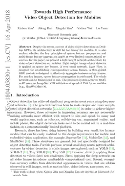 Towards High Performance Video Object Detection for Mobiles