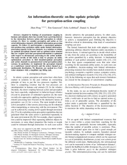 An information-theoretic on-line update principle for perception-action
  coupling