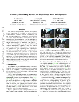 Geometry-aware Deep Network for Single-Image Novel View Synthesis