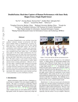 DoubleFusion: Real-time Capture of Human Performances with Inner Body
  Shapes from a Single Depth Sensor