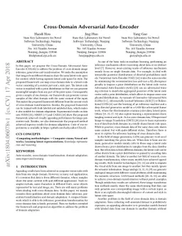 Cross-Domain Adversarial Auto-Encoder