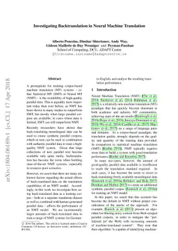 Investigating Backtranslation in Neural Machine Translation