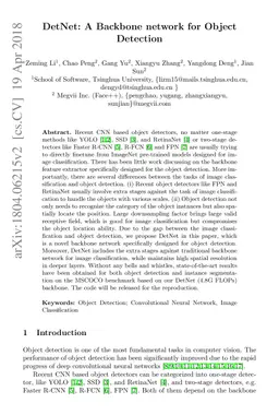 DetNet: A Backbone network for Object Detection