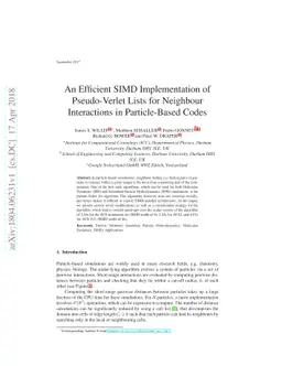 An Efficient SIMD Implementation of Pseudo-Verlet Lists for Neighbour
  Interactions in Particle-Based Codes