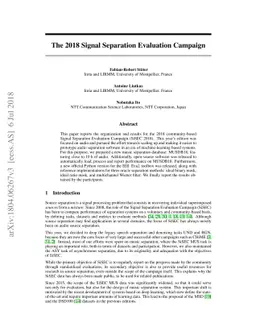 The 2018 Signal Separation Evaluation Campaign