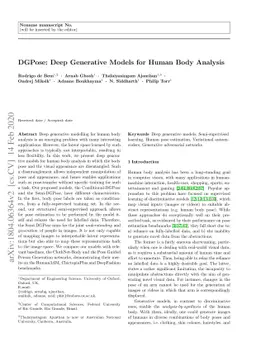 DGPose: Deep Generative Models for Human Body Analysis