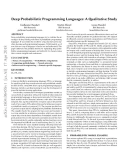 Deep Probabilistic Programming Languages: A Qualitative Study