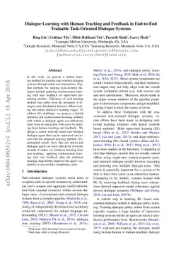 Dialogue Learning with Human Teaching and Feedback in End-to-End
  Trainable Task-Oriented Dialogue Systems
