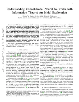 Understanding Convolutional Neural Networks with Information Theory: An
  Initial Exploration