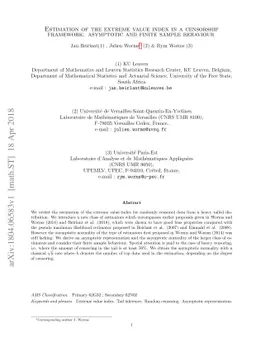 Estimation of the extreme value index in a censorship framework:
  asymptotic and finite sample behaviour